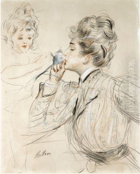 Le Parfum Oil Painting by Paul Cesar Helleu