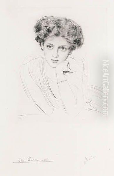 Ethel Barrymore Oil Painting by Paul Cesar Helleu