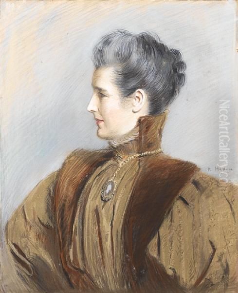 Portrait De Femme Oil Painting by Paul Cesar Helleu