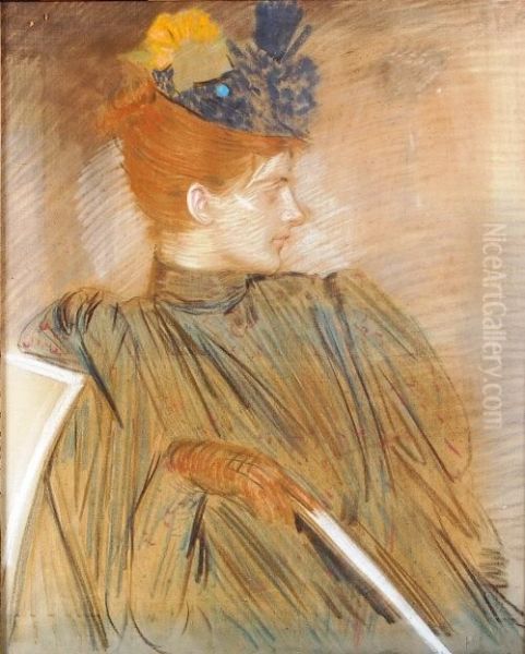 Portrait Of Alice, The Artists Wife Oil Painting by Paul Cesar Helleu