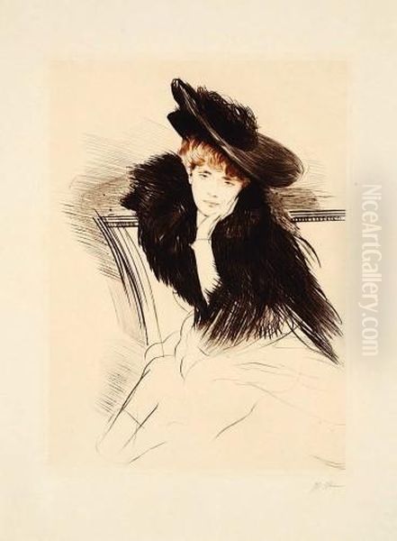 Madame Helleu Dans Son Interieur Oil Painting by Paul Cesar Helleu