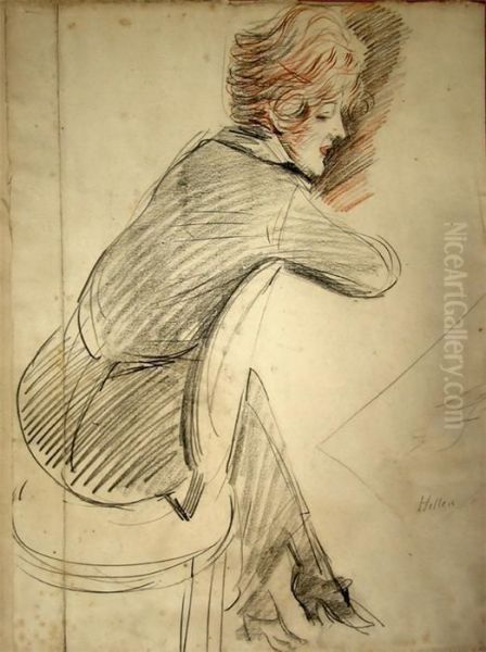 Sitzende Oil Painting by Paul Cesar Helleu