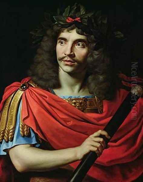 Moliere in the Role of Caesar in The Death of Pompey Oil Painting by Nicolas Mignard