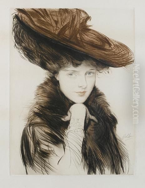 Portrait Of Nancy Beatrice Berwick, Lady Croft Oil Painting by Paul Cesar Helleu