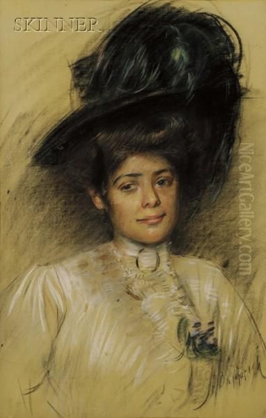 Portrait Of A Woman Oil Painting by Paul Cesar Helleu