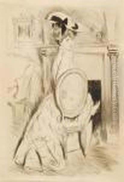 Le Chapeau De Lancret Oil Painting by Paul Cesar Helleu