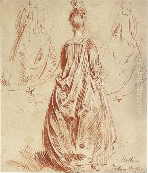 Etudes D'apres Watteau. Oil Painting by Paul Cesar Helleu