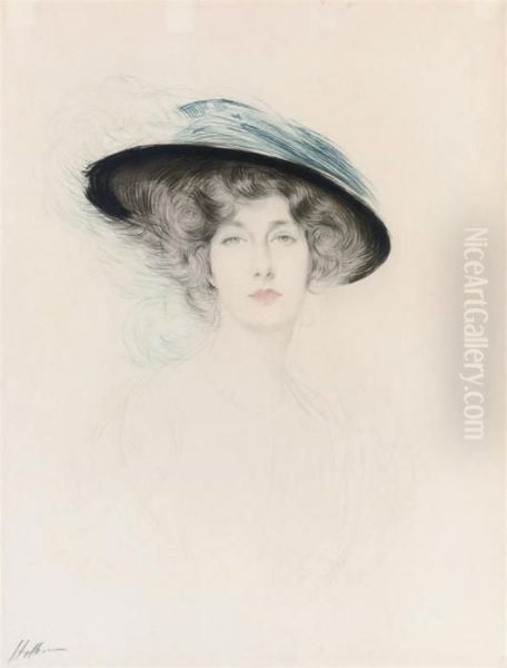 Liane De Pougy - Le Chapeau A Plume Oil Painting by Paul Cesar Helleu