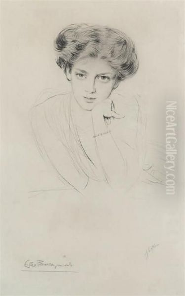 Portrait Of A Lady Oil Painting by Paul Cesar Helleu