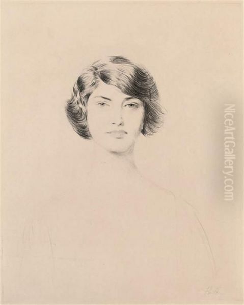 Mademoiselle De Mun Oil Painting by Paul Cesar Helleu