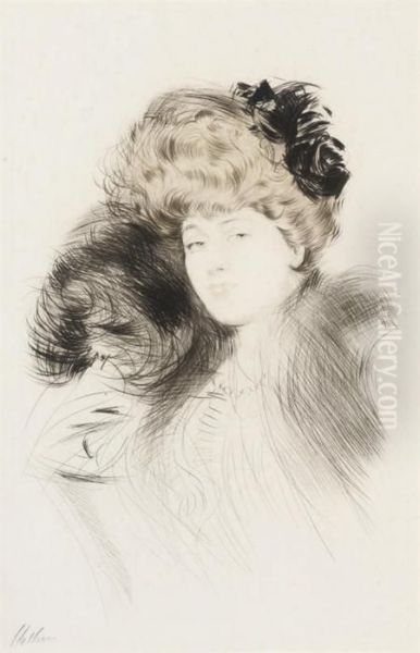 Portrait Of A Lady Oil Painting by Paul Cesar Helleu