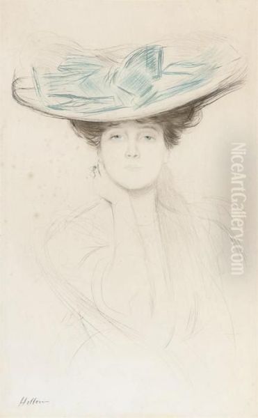 Le Noeud Bleu Oil Painting by Paul Cesar Helleu