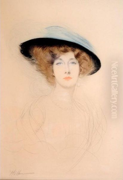 Diane De Pouget Oil Painting by Paul Cesar Helleu