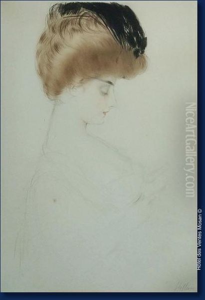 Femme De Profil Oil Painting by Paul Cesar Helleu