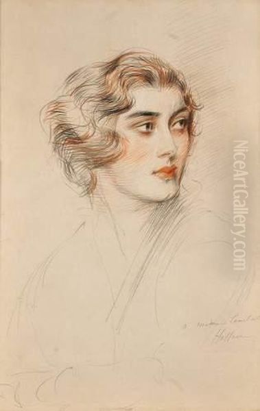 Portrait De Femme Oil Painting by Paul Cesar Helleu