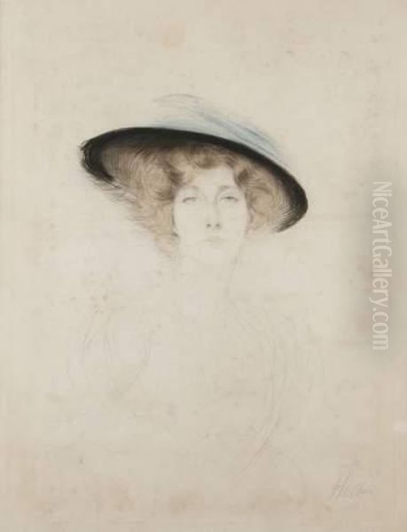 Elegante Au Chapeau Oil Painting by Paul Cesar Helleu