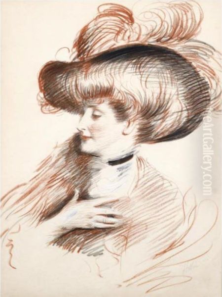 Portrait De Madame De Guerin Oil Painting by Paul Cesar Helleu