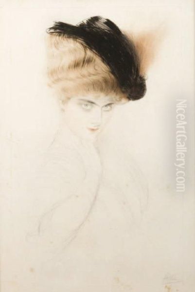 Mme Letellier Oil Painting by Paul Cesar Helleu