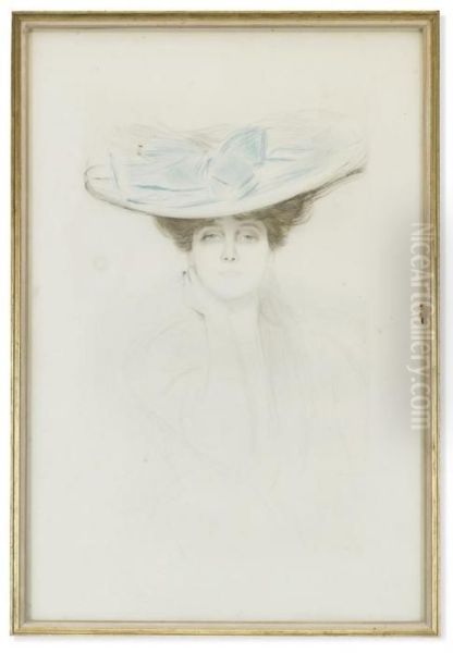 Le Noeud Bleu Oil Painting by Paul Cesar Helleu