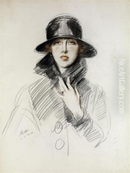 Portrait De Madame Paulette Oil Painting by Paul Cesar Helleu