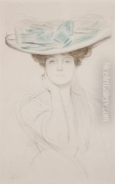 Le Noeud Bleu Oil Painting by Paul Cesar Helleu