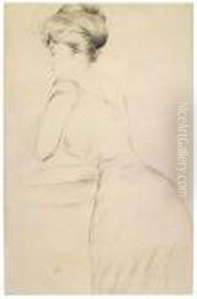 Femme De Trois-quart Oil Painting by Paul Cesar Helleu