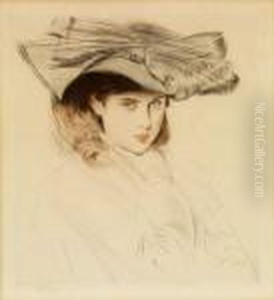 Elegante Au Chapeau Oil Painting by Paul Cesar Helleu