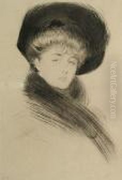 Elegante Au Chapeau Oil Painting by Paul Cesar Helleu