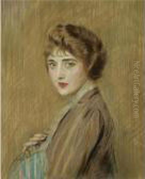 Portrait De Femme Oil Painting by Paul Cesar Helleu