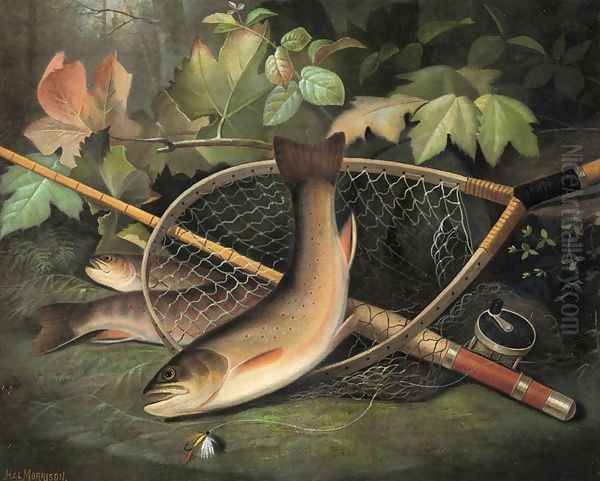 Trout Oil Painting by Hal Alexander Courtney Morrison