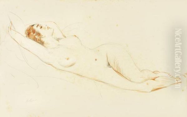 Nu Feminin Oil Painting by Paul Cesar Helleu