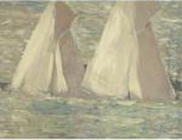 Les Regates A Cowes, Etude Oil Painting by Paul Cesar Helleu