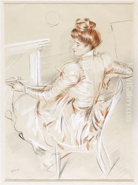 Repose Oil Painting by Paul Cesar Helleu