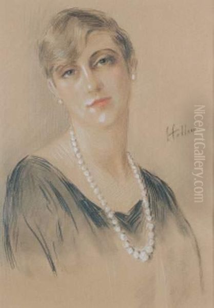 Jeune Femme Au Collier De Perles Oil Painting by Paul Cesar Helleu