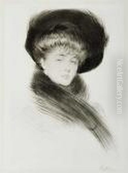 Elegante Au Chapeau Oil Painting by Paul Cesar Helleu