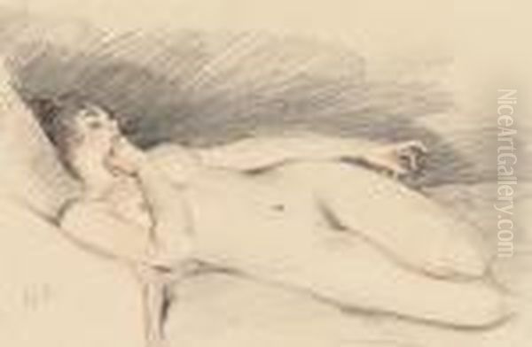 Nue En Repos Oil Painting by Paul Cesar Helleu