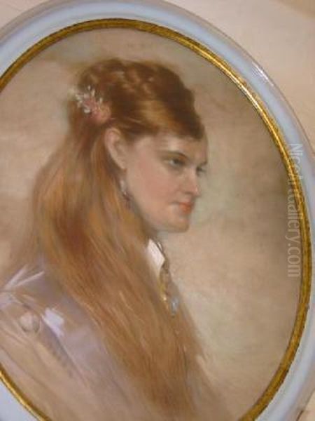 Portrait Of A Young Woman Oil Painting by Paul Cesar Helleu