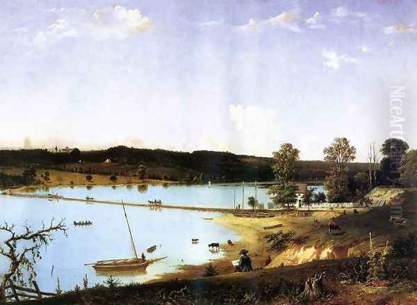 Bridge over Hunting Lake Near Alexandria, Virginia Oil Painting by William MacLeod