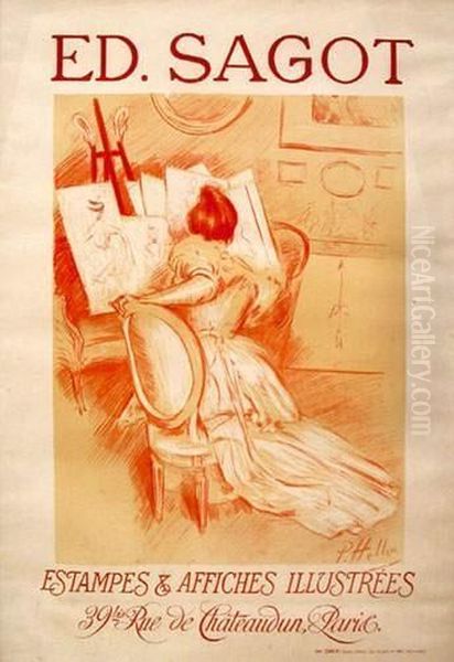 Affiche En Sanguine Imprimee Par Chaix Oil Painting by Paul Cesar Helleu