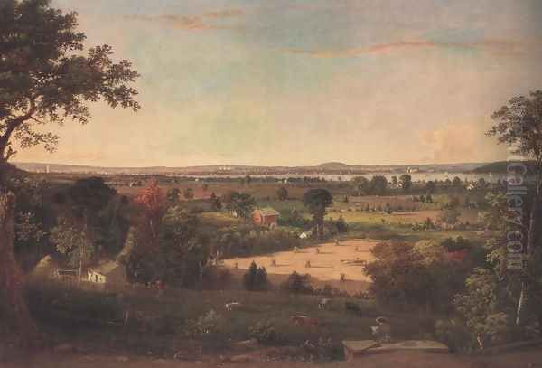 View Of The City Of Washington From The Virginia Shore 1856 Oil Painting by William MacLeod