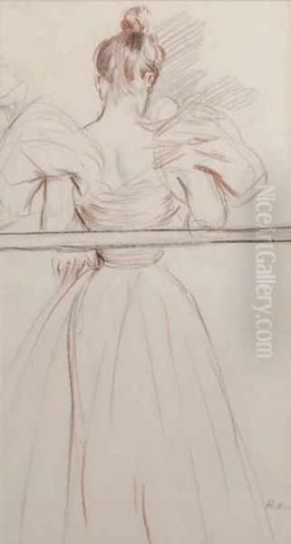 Portrait De Femme Oil Painting by Paul Cesar Helleu