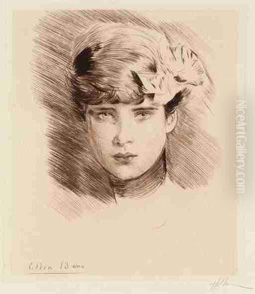 Ellen A Treize Ans Oil Painting by Paul Cesar Helleu