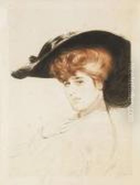 Cesar Elegante Au Chapeau Oil Painting by Paul Cesar Helleu