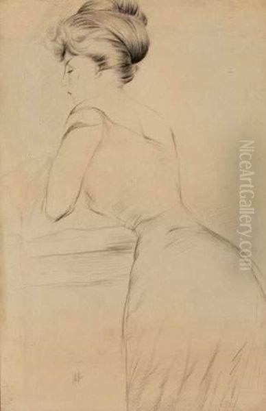 Portrait De Madame Helleu Oil Painting by Paul Cesar Helleu