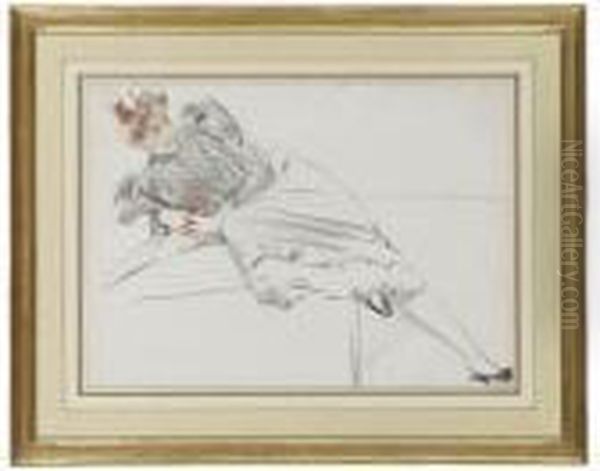 Madame Helleu Reclining Oil Painting by Paul Cesar Helleu