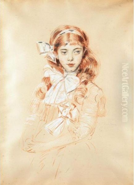 Lucie Decour Oil Painting by Paul Cesar Helleu