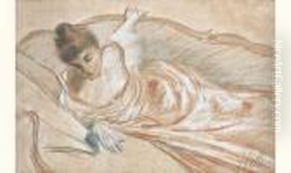 Portrait D'une Femme Dans Un Canape Oil Painting by Paul Cesar Helleu