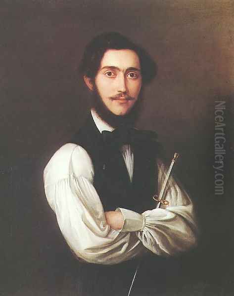 Portrait of Ferenc Friedrich 1837 Oil Painting by Jakab Marastoni