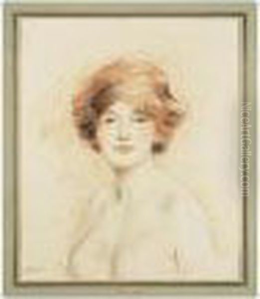 Buste De Femme Oil Painting by Paul Cesar Helleu