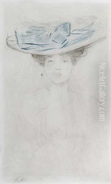 Le Noeud Bleu Oil Painting by Paul Cesar Helleu